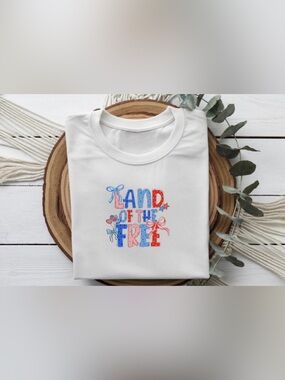 Land of the Free Graphic Tee | 4th of July Shirt | Patriotic Bow Tee